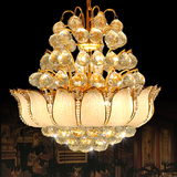 欧式奢华饭厅餐厅灯LED餐厅吊灯金色圆形水晶灯客厅大灯主卧室灯