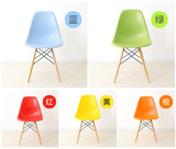 简约时尚实木靠背餐椅 现代创意伊姆斯椅 宜家塑料凳子