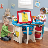 美国STEP2原装儿童桌椅学习书画板绘画桌写字台多功能画室843100