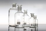 刻度细口瓶 透明1000ml 优质 密封试剂瓶 玻璃仪器 化学实验耗