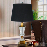 新古典水晶台灯 欧式奢华复古古铜色客厅灯 样板房卧室床头灯外贸