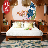 龙森红木实木床 现代新中式刺猬紫檀卧室双人床 明清古典简约家具