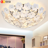 罗可灯饰客厅吸顶灯现代简约led水晶玻璃卧室灯餐厅花朵灯具圆10