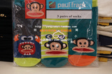韩国代购Paulfrank大嘴猴2015秋款专柜正品男童女童宝宝袜子短袜