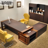 颖意办公家具老板桌新款CEO总裁桌老板台办公桌现代大班台L395