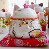 日本正版陶瓷小号招财猫摆件存钱罐摆设 创意生日礼品 办公桌摆件