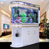 屏风子弹头鱼缸水族箱中型大型超白玻璃底滤生态金鱼缸客厅家用