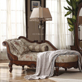 美式实木贵妃椅沙发布艺欧式双人沙发躺椅客厅高档奢华贵妃榻定制