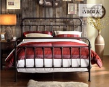 美式铁艺床双人床1.5 1.8米复古欧式铁架床单人宿舍公寓简约铁床