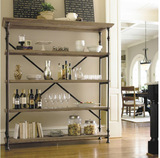 简约现代一字隔板置物架简易客厅置物架实木书架落地式多层储物架