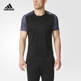 adidas 阿迪达斯 跑步 男子 短袖T恤 黑 AX6508