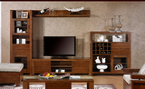 实木电视柜 简约现代中式客厅组合电视柜挂墙厅柜实木地柜