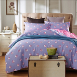 欧式美式纯棉四件套紫色复古大气宫廷床上用品床单床笠款全棉斜纹