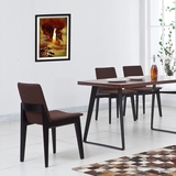 餐椅现代简约餐桌椅组合白棕色/咖啡色北欧餐椅 软包坐垫靠背桌椅