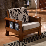 实木沙发客厅组合橡木沙发多功能折叠沙发木架三人小户型两用沙发