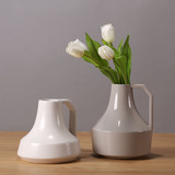 大千家居饰品 现代简约白色花瓶花器 居家客厅装饰摆件 软装配饰