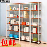 新款简易书架置物架钢木书架组合储物架货架展示架书柜 可定制