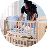 电动摇篮婴儿实木床多功能宝宝智能欧式摇床无漆新生儿自动童床车