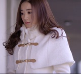 2014冬装中长款毛呢外套女韩版斗篷呢子大衣学生风衣加厚加绒