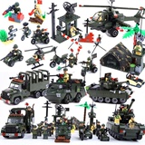 限时促销拼装积木军事模型拼装玩具飞机坦克汽车人仔儿童益智