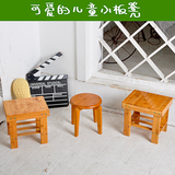 楠竹儿童小凳子 便携环保简易坐凳 时尚实木圆凳 小方凳 竹制板凳