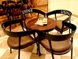星巴克创意休闲酒吧桌椅实木咖啡厅欧式阳台铁艺套件户外组合家具