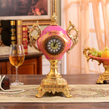 欧式复古创意静音时钟办公室座钟摆件家居装饰品树脂书房客厅台钟