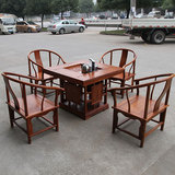 红木功夫花台非洲花梨木茶桌五件套一桌四椅两用餐桌正方形桌子