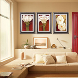 沙发背景墙装饰画电视客厅卧室现代简约植物花卉挂画有框画三联画