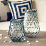 阑珊树-菠萝花瓶 客厅透明玻璃花瓶花器 欧式工艺品摆件家居饰品