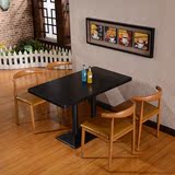 西餐厅桌椅 咖啡厅卡座桌椅组合 复古美式铁艺椅子奶茶甜品店桌椅