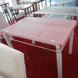 1.2米简约烤弯玻璃餐桌  办公桌 牢固 粉色  电脑桌