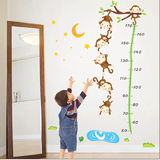 卡通贴纸儿童房间墙上贴画小孩宝宝测量身高贴可移除墙贴身高尺