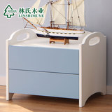 林氏木业简约儿童卧室环保床头柜收纳地中海简易储物柜LS024SG2