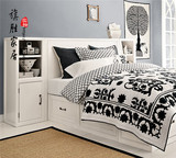 美式家具 定制美式全实木床箱式储物床组合双人床 高箱床 抽屉床