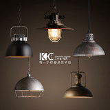 KC灯具loft美式复古工业风格灯金属铁艺灯罩酒吧吧台单头锅盖吊灯
