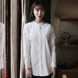 中国风立领全棉女装上衣 复古唐装汉服 中式改良百搭长袖女装衬衫