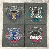 kenzo法国代购 印花虎头T 新款 深灰 彩色虎头 情侣款虎头短袖T恤