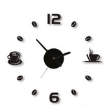 咖啡DIY墙壁粘贴钟表 简约时尚个性创意茶座饮料吧西餐厅装饰挂钟
