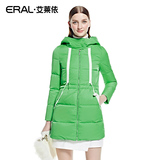 艾莱依2016冬新款韩版修身中长款加厚显瘦羽绒服 连帽ERAL6097D