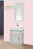 欧式白色古典迷你浴室柜订做实木小浴室柜单柜大理石台面定制北京