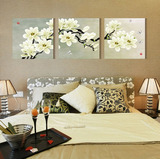 壁画 客厅装饰画 现代简约卧室挂画 沙发背景墙画无框画白玉兰花