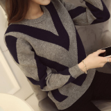 2016韩版新款春季新款低领针织衫套头打底衫外套女装宽松短款毛衣