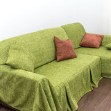 北欧沙发套全包万能套欧式沙发巾组合三人全罩全盖雪尼尔加厚绿色