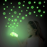 壁装饰品可移除发光星星夜光贴荧光贴画3d立体墙贴创意儿童房间墙