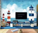 无缝3d大型壁画地中海灯塔墙纸 客厅沙发电视背景墙儿童房壁纸