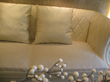 宜家 纯色米白 防滑沙发垫布艺沙发坐垫沙发巾四季通用套罩沙发巾