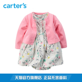 Carter's2件套装粉色上衣开衫短袖连衣裙全棉女宝婴儿童装121G455