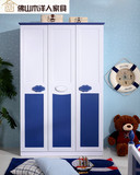 实木儿童衣柜儿童房大衣柜现代简易宜家组装地中海两三门环保衣柜