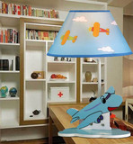 儿童灯台灯、书房、卧室蓝色飞机现代台灯